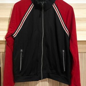 Armani Exchange Red and Black Bomber Jacket